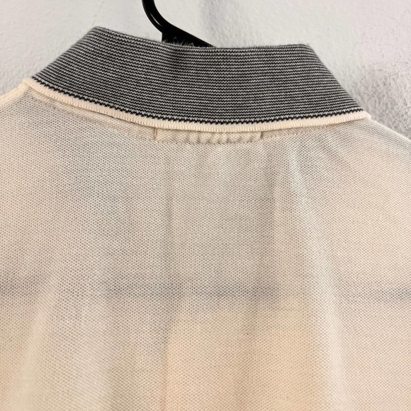 Polo US Open Polo Team Club Grey Cream Striped Pocket Polo Shirt Size 50 - Picture 9 of 13